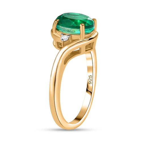 Smaragd Triplett Quarz und Zirkon Ring - 2,30 ct. image number 5