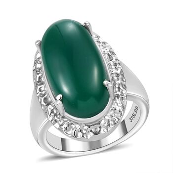 Verde Onyx Ring, 316L Edelstahl (Gr&ouml;&szlig;e 17.00) ca. 11.77 ct