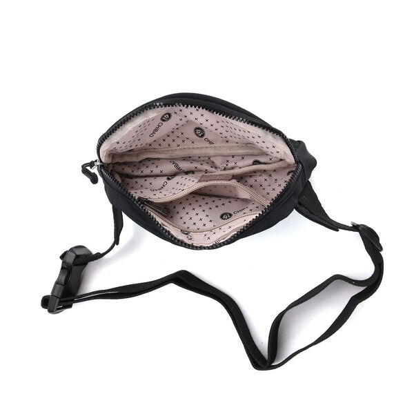 Nylon Crossbody Tasche in Schwarz mit praktischen F&auml;chern, 19x12x6cm image number 5