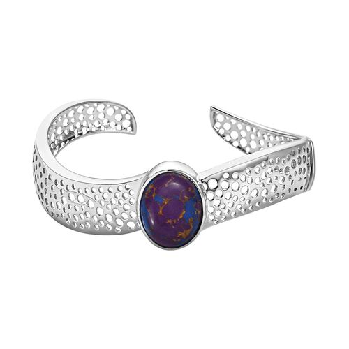 Lila Türkis Designer Armreif ca. 19 cm, platiniert ca. 14.88 ct image number 0