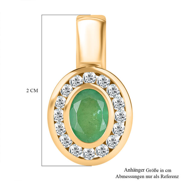 Kagem sambischer Smaragd und Zirkon-Anh&auml;nger - 1,24 ct. image number 6