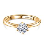 LUXURIANT DIAMOND - Lab Grown Diamant SI-GH SGL zertifiziert Ring 925 Silber 750 Gelbgold Vermeil (Größe 17.00) (10-15 Werktage Lieferzeit) ca. 1.02 ct