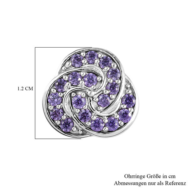 Amethyst Zirkonia Ohrstecker 925 Silber Messing Ionenbeschichtetes Platin ca. 1,66 ct image number 6
