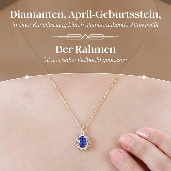 AAA Tansanit und Diamant Anh&auml;nger in 585 Gold - 3,82 ct. image number 3