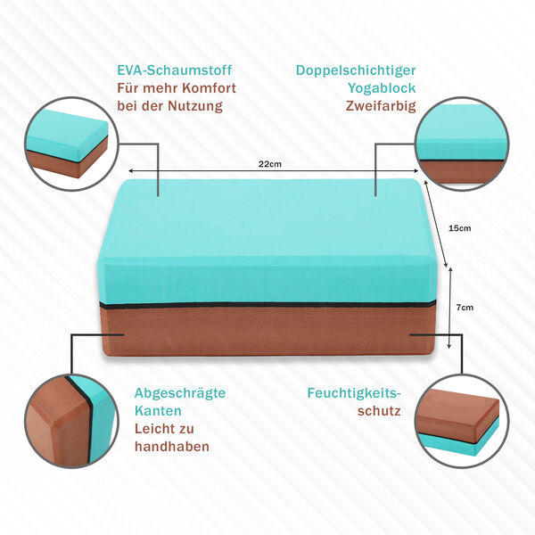 Yoga Block aus Eva-Schaum, Gr&uuml;n-Braun image number 4