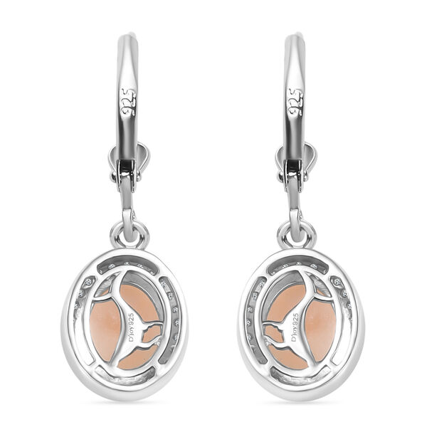 AA Natrolith, Wei&szlig;er Zirkon Ohrringe 925 Silber rhodiniert ca. 4.13 ct image number 5