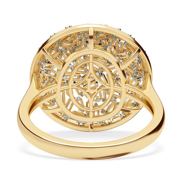 LUXURIANT SI-GH SGL zertifizierter Labor Diamant Ring, 925 Silber 750 Gelbgold Vermeil - 1 ct. image number 5