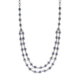 AA Tansanit und Zirkon Halskette, 45 cm - 8,86 ct.