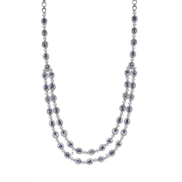 AA Tansanit und Zirkon Halskette, 45 cm - 8,86 ct. image number 0