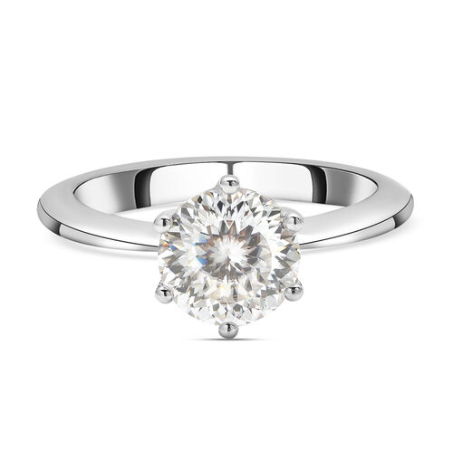 Moissanit Solitär Ring in Silber, 1,75 ct. image number 0