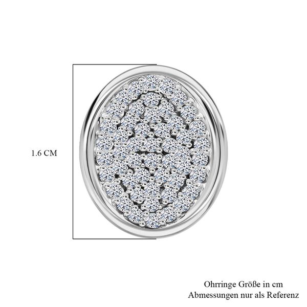 LUXURIANT SGL zertifizierte SI-GH Labor Diamant Ohrringe, 925 Silber rhodiniert - 1 ct. image number 3