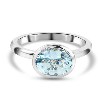 AAA Espirito Santo Aquamarin-Ring, 585 Wei&szlig;gold  ca. 1,73 ct