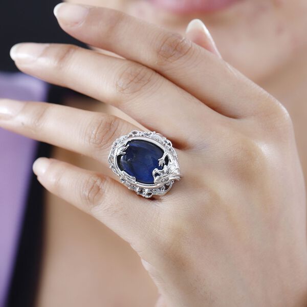 AAA Labradorit Ring 925 Silber rhodiniert (Gr&ouml;&szlig;e 19.00) ca. 18,05 ct image number 3