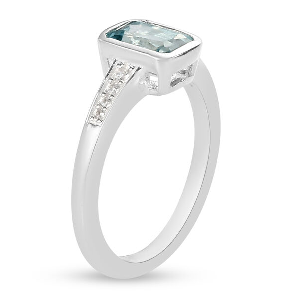 Kambodschanischer, blauer und wei&szlig;er Zirkon-Ring, 925 Silber platiniert  ca. 1,46 ct image number 5