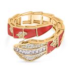 Weißer Zirkonia Ring Nickelfreies Messing emailliert (Größe 16.00)