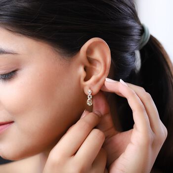 AAA Turkizit und wei&szlig;er Zirkon-Ohrringe - 1,73 ct.