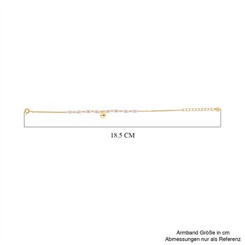 Wei&szlig;e Muschelkernperle Armband ca. 18.5 cm 925 Silber vergoldet