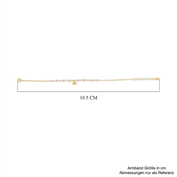 Weiße Muschelkernperle Armband ca. 18.5 cm 925 Silber vergoldet image number 3