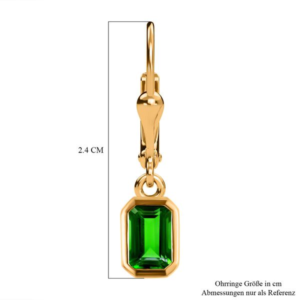 Nat&uuml;rliche Chromdiopsid Ohrringe, 925 Silber vergoldet ca. 1,17 ct image number 6
