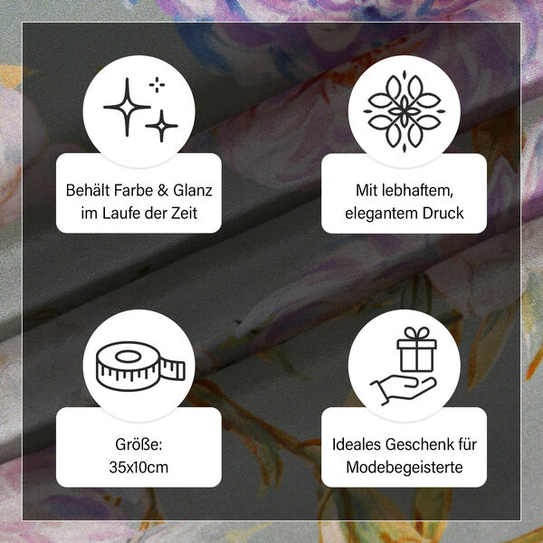 LA MAREY: Premium Selection - 100% Maulbeerenseiden-Halstuch mit P&auml;onien Druck, 35 x 150 cm, P&auml;onien image number 4