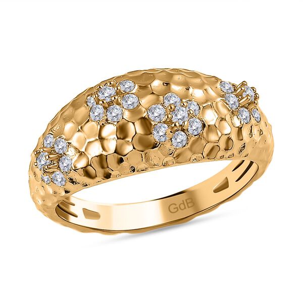 Wei&szlig;er Zirkonia Ring, (Gr&ouml;&szlig;e 17.00) vergoldet ca. 0.81 ct image number 4