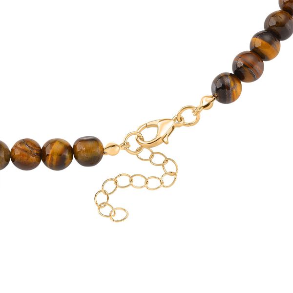 Tigerauge Halskette, ca. 45 cm + 5 cm extender, vergoldet ca. 230.00 ct image number 5