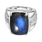 AAA Labradorit Ring Edelstahl (Größe 17.00) ca. 14,04 ct