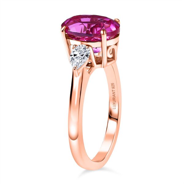 LUXURIANT AAA Labor Rosa Saphir und Labor Diamant Ring - 4,26 ct. image number 5