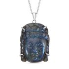 Labradorit Anhänger mit Kette ca. 50cm, 925 Silber rhodiniert ca. 59.00 ct
