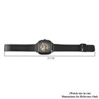 GENOA - Automatikwerk Schwarzes Zifferblatt, Wasserdichte Uhr mit schwarzem Edelstahl-Gewebeband image number 6
