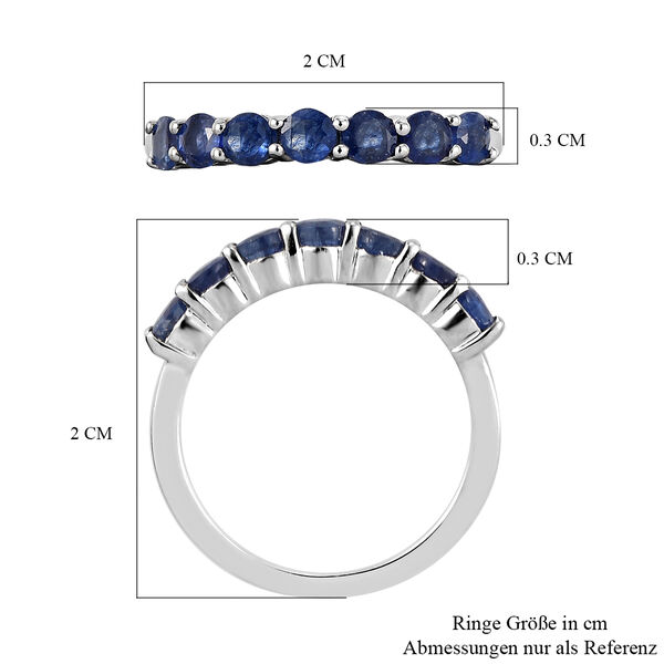 Masoala Saphir-Ring, (Fissure gefüllt), 925 Silber platiniert image number 7