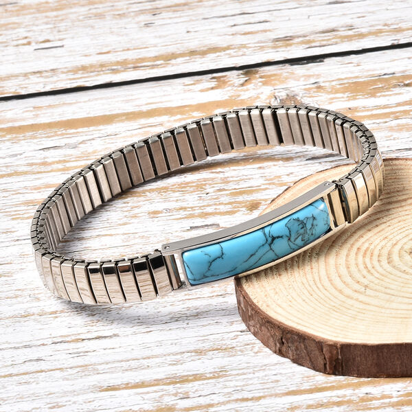 Flexibles, blaues Howlit-Armband, 19 cm, ca. 15,00 ct image number 2