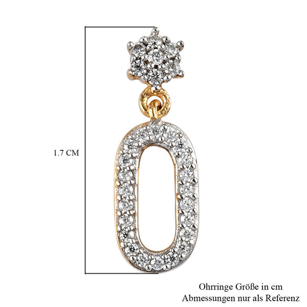 88 Facetten Moissanit Ohrhänger 925 Silber vergoldet ca. 0,26 ct. image number 6