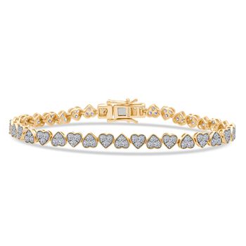 LUXURIANT SGL zertifiziertes SI-GH Labor Diamant Armband, 925 Silber 750 Gelbgold Vermeil - 3 ct.