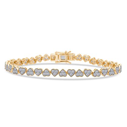 LUXURIANT DIAMOND - Lab Grown Diamant SI-GH SGL zertifiziert Armband ca. 19 cm 925 Silber 750 Gelbgold Vermeil ca. 3,00 ct.