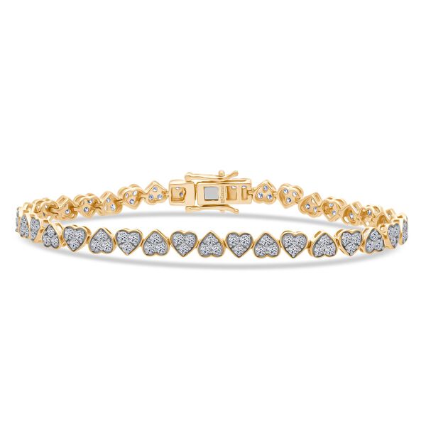 LUXURIANT SGL zertifiziertes SI-GH Labor Diamant Armband, 925 Silber 750 Gelbgold Vermeil - 3 ct.