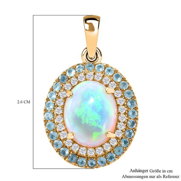 AA Natürlicher, äthiopischer Welo Opal, Paraiba-Apatit und Moissanit-Anhänger - 3,02 ct. image number 7