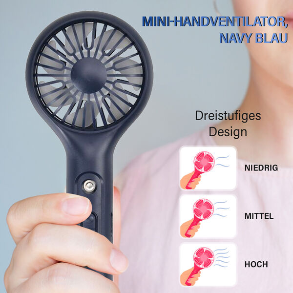 Mini-Handventilator mit Nebelspray, navyblau image number 12