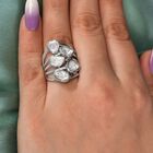 Handgearbeiteter Polki-Diamant-Ring, 925 Silber platiniert  ca. 1,00 ct image number 2