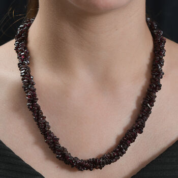 Rote Granat Halskette, 50 cm - 370 ct.