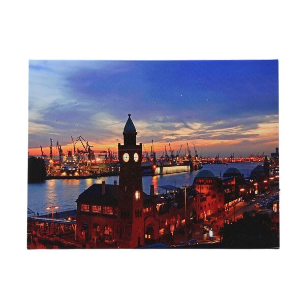 LED-Leinwandbild, MDF und Canvas, 30x40 cm, Strand Pavillon