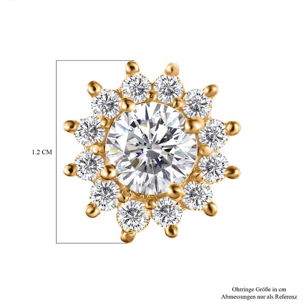 Wei&szlig;e Zirkonia Ohrringe, 925 Silber vergoldet ca. 4,39 ct image number 5