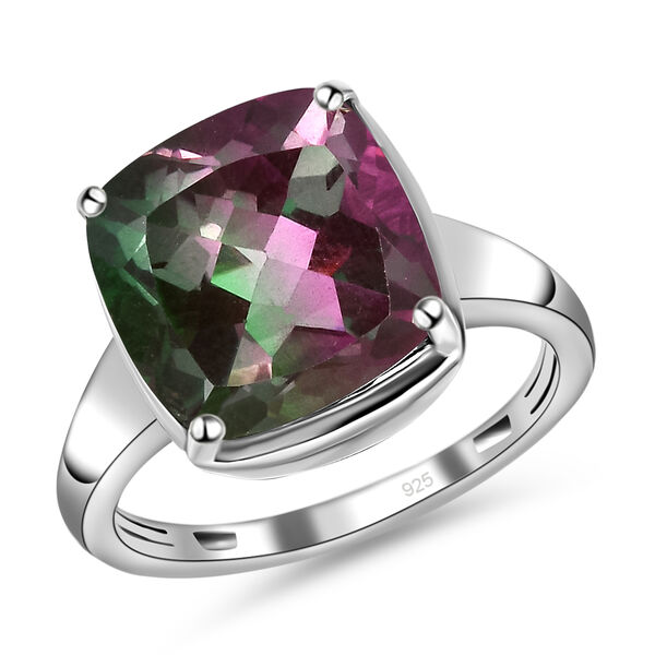 Wassermelonen-Quarz-Triplett-Ring, 925 Silber platiniert  ca. 5,74 ct image number 4