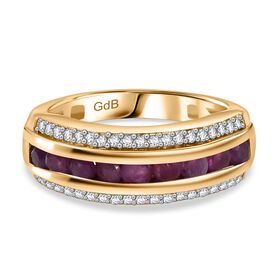 Afrikanischer Rubin und Zirkon Ring - 1,20 ct.