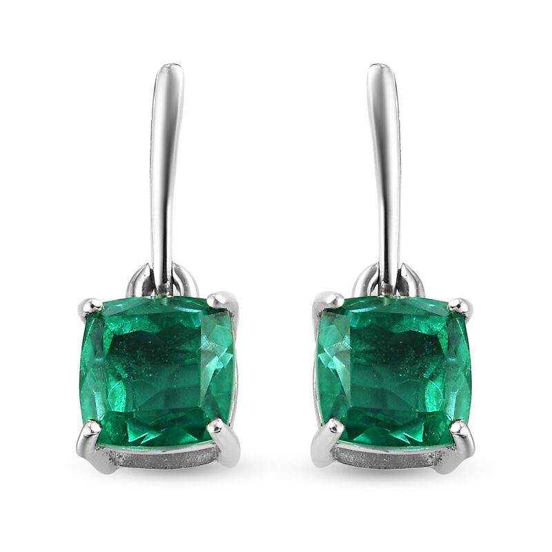Smaragd-Triplett-Quarz Ohrhänger 925 Silber platiniert ca. 4,20 ct  image number 0