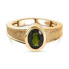 Natürlicher Chromdiopsid Ring 925 Silber 750 Gelbgold Vermeil (Größe 19.00) ca. 1,05 ct