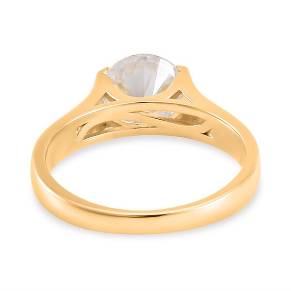 Moissanit Ring 925 Silber vergoldet (Größe 18.00)  ca. 1.75 ct image number 4