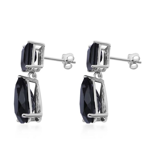 Schwarze Spinell Ohrringe, 925 Silber platiniert, ca. 20,70 ct image number 2