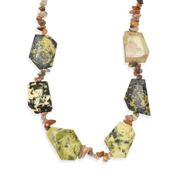 EverTrue gelbe T&uuml;rkis und verr&uuml;ckte Spitzen-Achat 45cm Halskette - 440 ct.