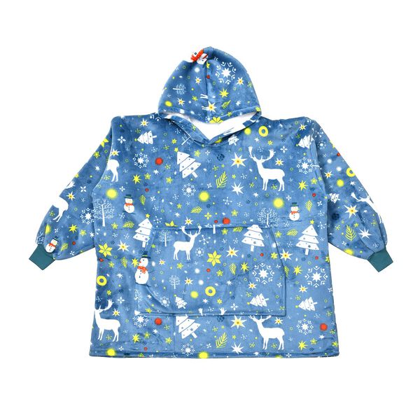 Doppellagige Hoodie-Decke mit Sherpa-Futter image number 2